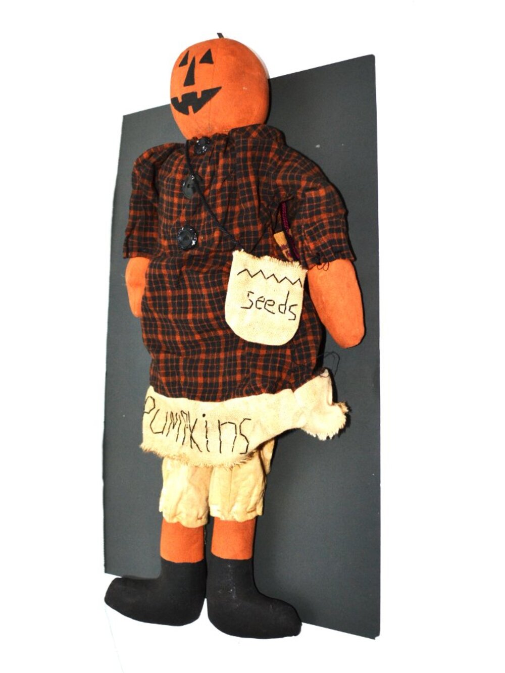 Hands to Work Folk Art Mrs Pumpkin Primitive Halloween Doll Fall Decor